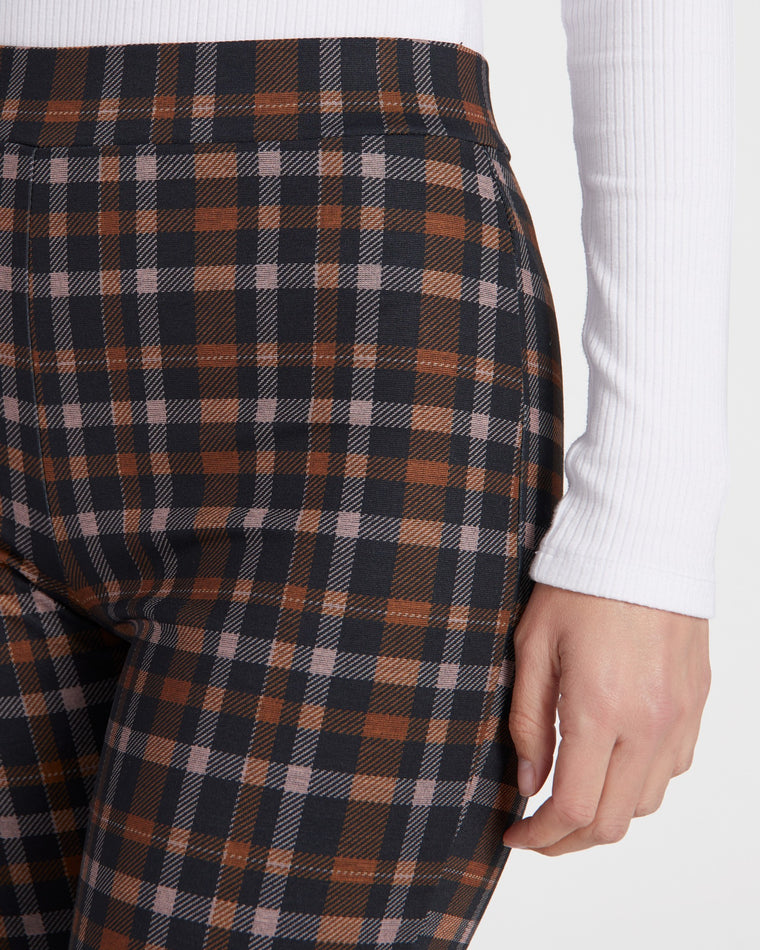 Cottage Check Brown $|& Sanctuary Carnaby Kick Crop - SOF Detail
