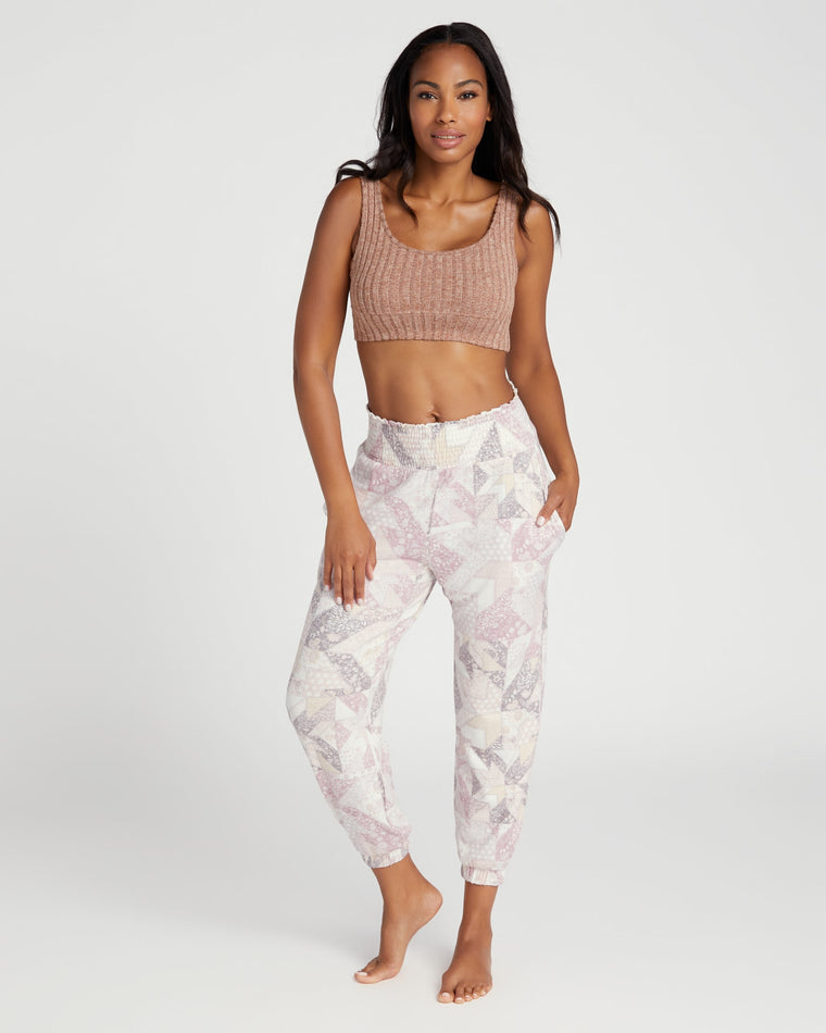 Bone $|& Z Supply Lounge Addie Quilt Jogger - SOF Full Front