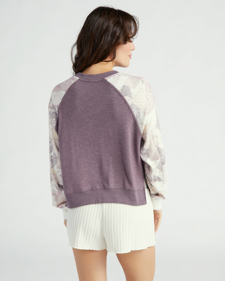 Bone $|& Z Supply Lounge Cammie Quilt Long Sleeve Top - SOF Back