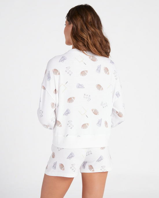 White $|& Z Supply Lounge Elle Game Day Long Sleeve Top - SOF Back