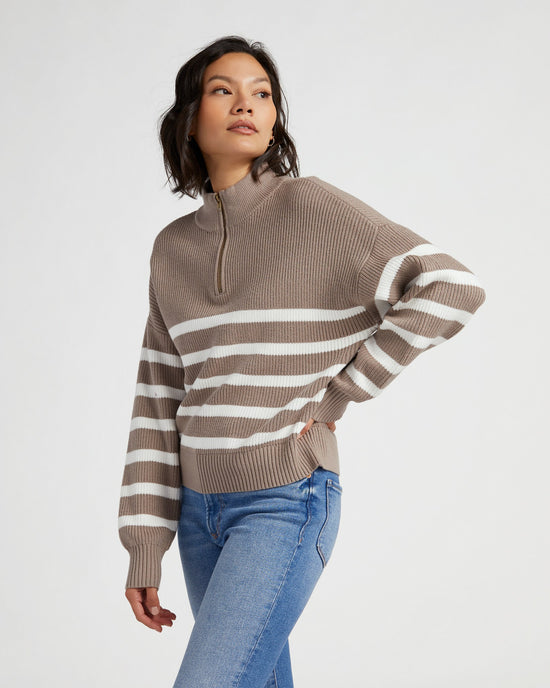 Taupe Ivory $|& Thread & Supply Russel Pullover - SOF Front