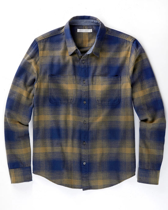 Marine Seascape Plaid $|& Outerknown Transitional Flannel Utility Shirt - VOF Front