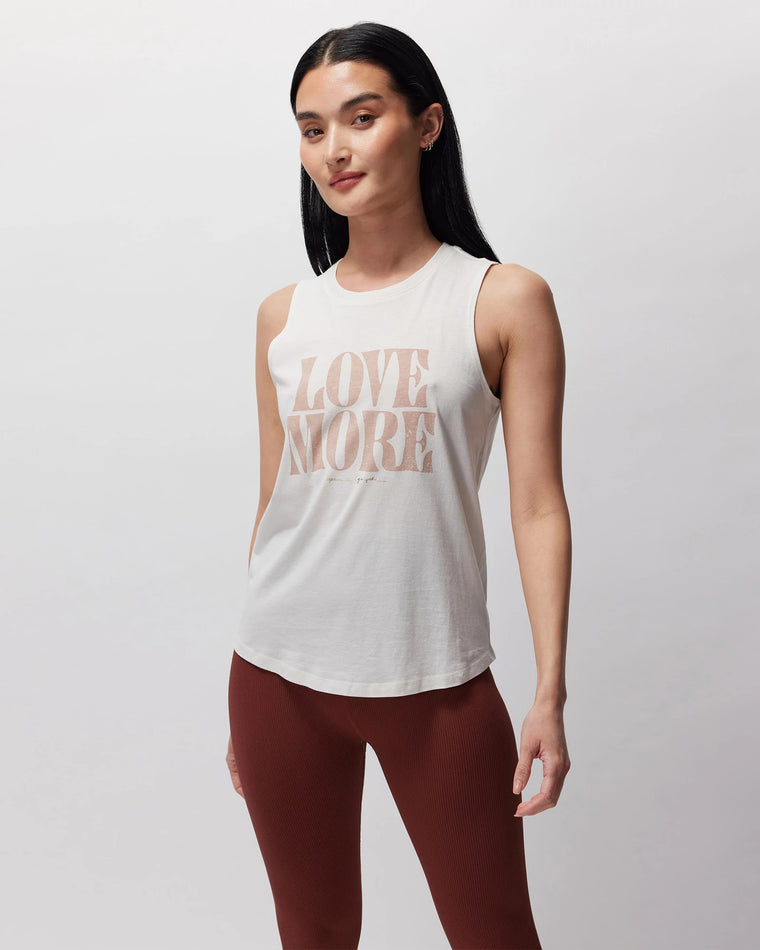 White Sand $|& Spiritual Gangster Love More Muscle Tank - VOF Front