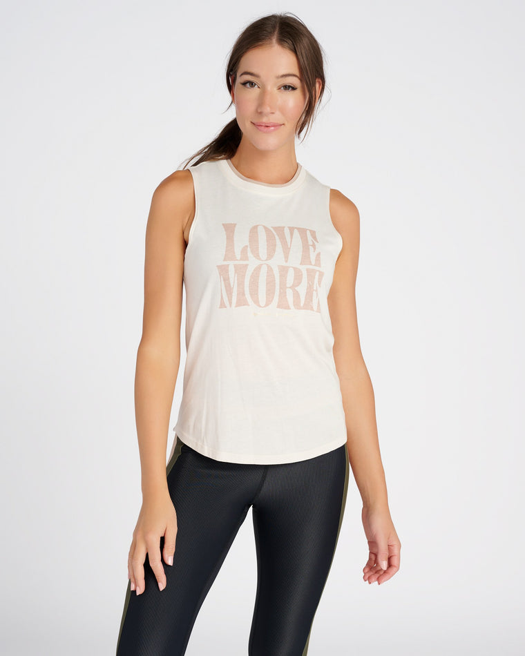 White Sand $|& Spiritual Gangster Love More Muscle Tank - SOF Front