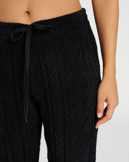 Black $|& PJ Salvage Cable Lounge Banded Pant - SOF Detail