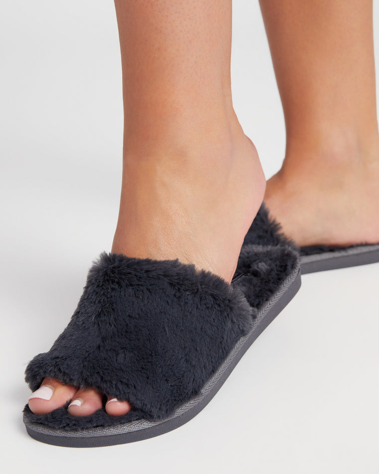 Charcoal $|& PJ Salvage Luxe Plush Slipper - SOF Detail