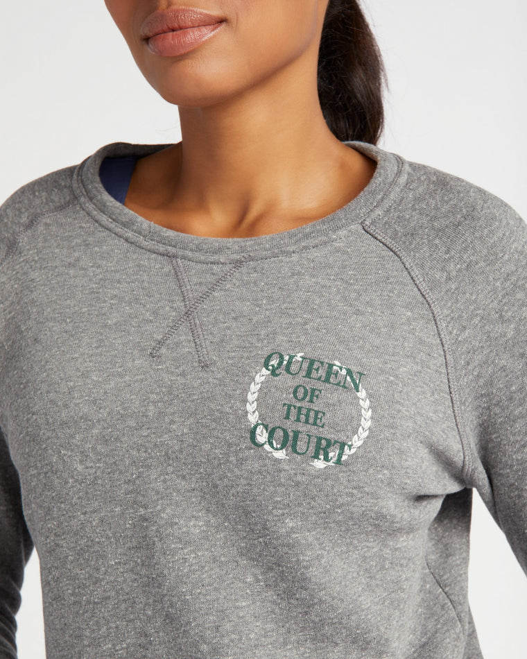 Heather Grey $|& Interval Queen of the Court Graphic Sweatshirt - SOF Detail