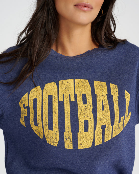 Heather Navy $|& Project Social T Football Sweatshirt - SOF Detail
