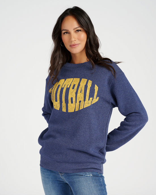 Heather Navy $|& Project Social T Football Sweatshirt - SOF Front