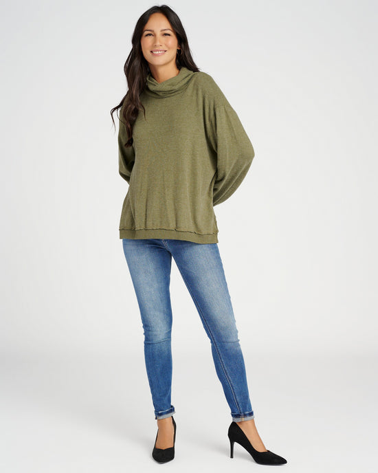 Alpine Moss $|& Project Social T Beyond Heathered Cozy Tunic - SOF Full Front
