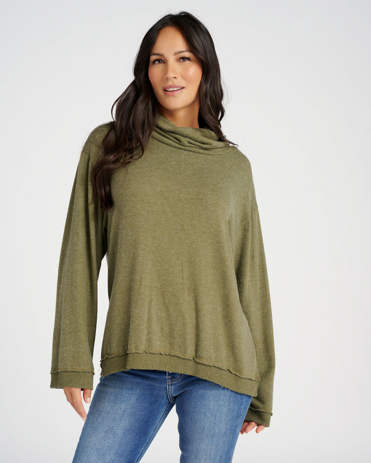 Alpine Moss $|& Project Social T Beyond Heathered Cozy Tunic - SOF Front