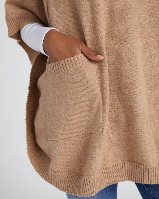Camel Heather $|& Echo Cocoon Poncho - SOF Detail
