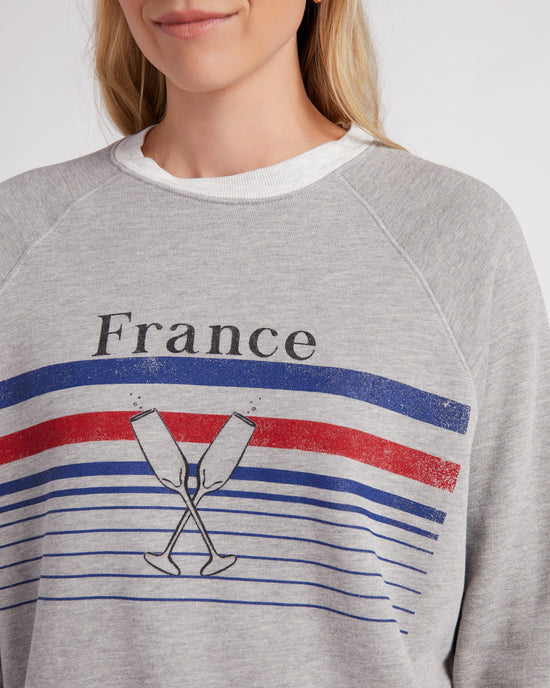 Heather Grey $|& Project Social T France Sweatshirt - SOF Detail