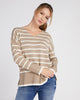 Light Weight Stripe V-Neck Pullover