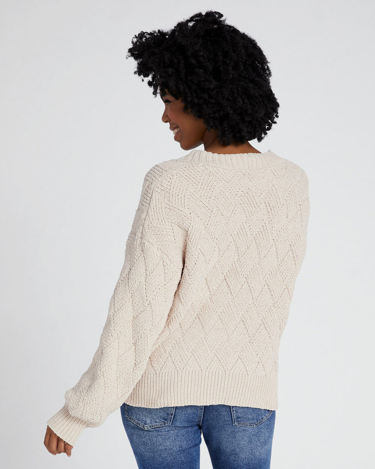 Pearl $|& Vigoss Textured Cable Cardigan - SOF Back