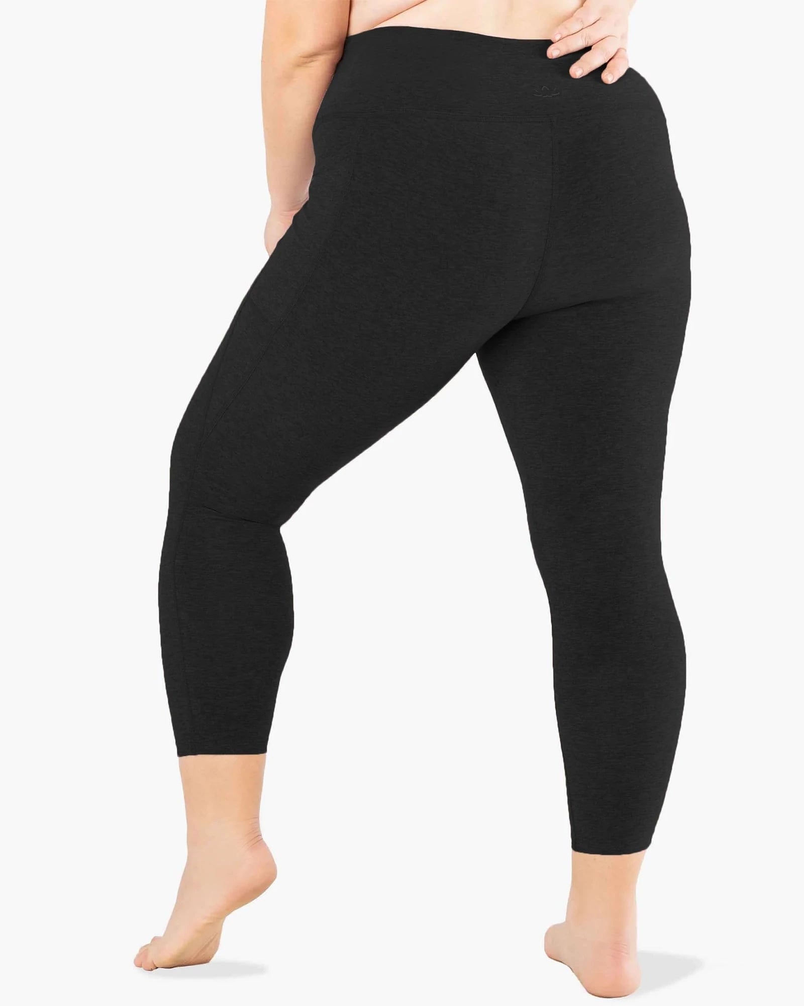 Darkest Night $|& Beyond Yoga Spacedye Out Of Pocket High Waist Midi Legging - VOF Back