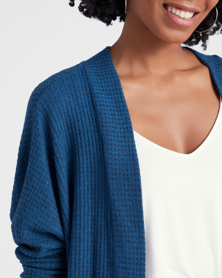 Ink Blue $|& W. by Wantable Brushed Thermal Cocoon Cardigan - SOF Detail