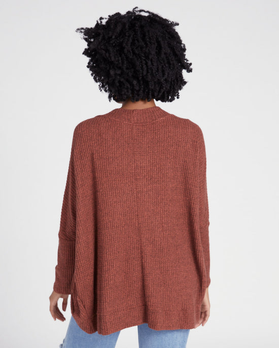 Baked Clay $|& W. by Wantable Brushed Thermal Cocoon Cardigan - SOF Back