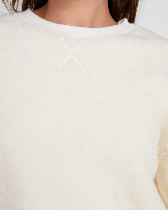 Winter White $|& Astrologie Sherpa Topstitch Sweatshirt - SOF Detail