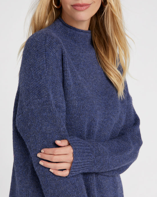Denim Blue $|& Thread & Supply Nannie Knit Pullover Sweater - SOF Detail