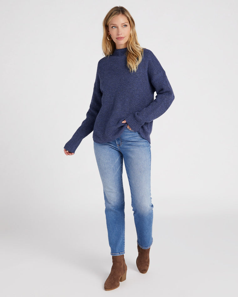 Denim Blue $|& Thread & Supply Nannie Knit Pullover Sweater - SOF Full Front