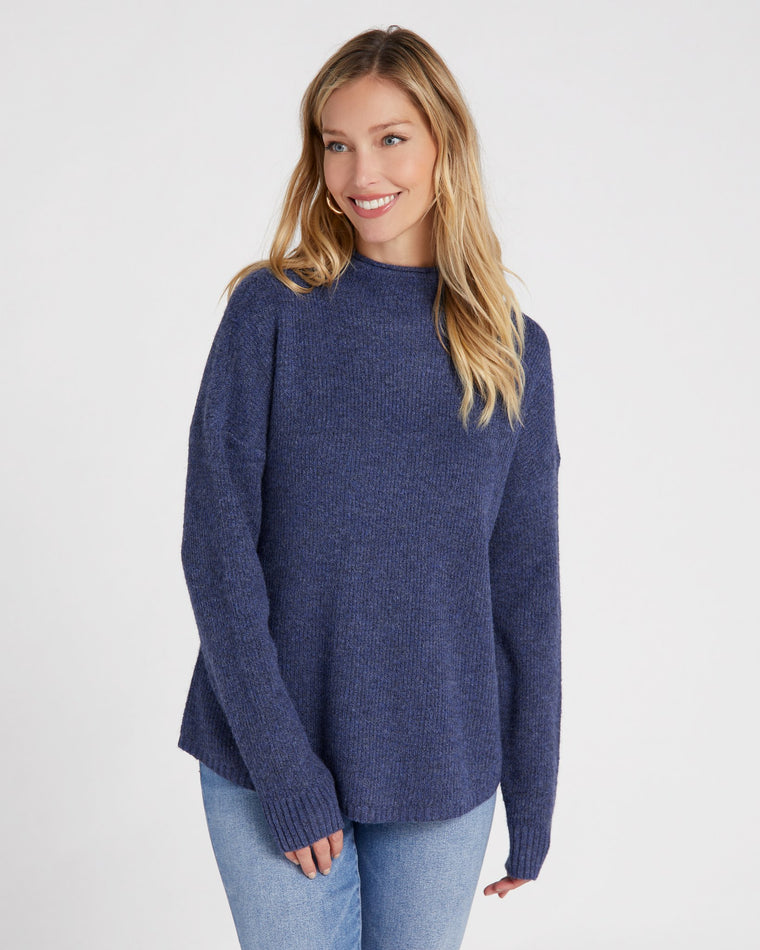 Denim Blue $|& Thread & Supply Nannie Knit Pullover Sweater - SOF Front