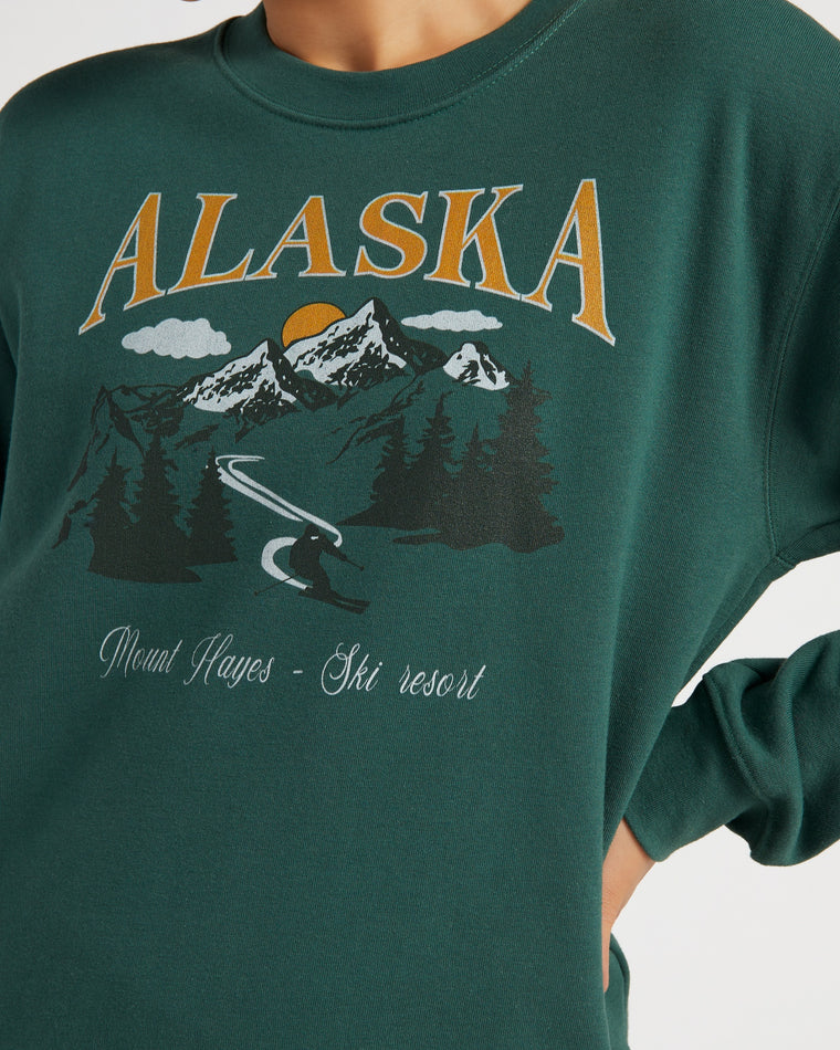 Hunter Green $|& Sub_Urban Riot Alaska Mount Hayes Classic Sweatshirt - SOF Detail
