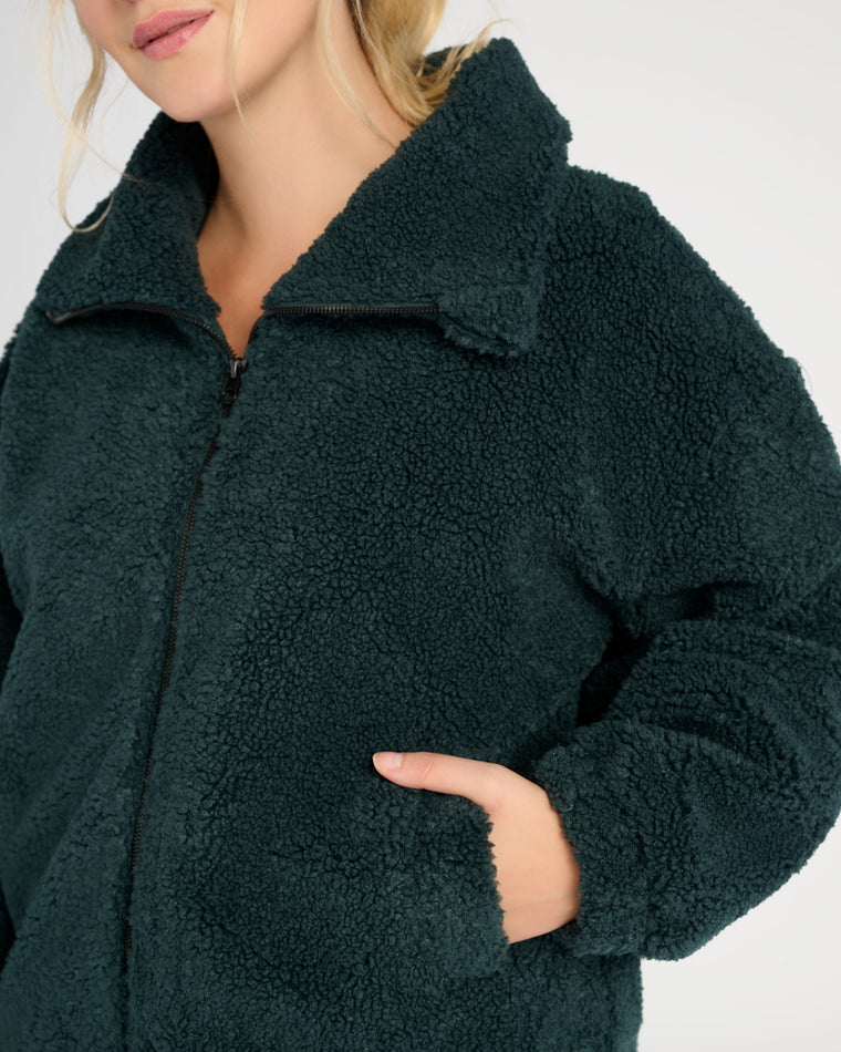 Magical Forest Green $|& Interval Aspen Zip Front Jacket - SOF Detail