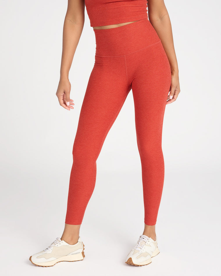 Red Sand Heather $|& Beyond Yoga Spacedye Caught In The Midi High Waisted Legging - SOF Front