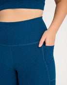 Blue Gem Heather $|& Beyond Yoga Spacedye Out Of Pocket High Waist Midi Legging - SOF Detail