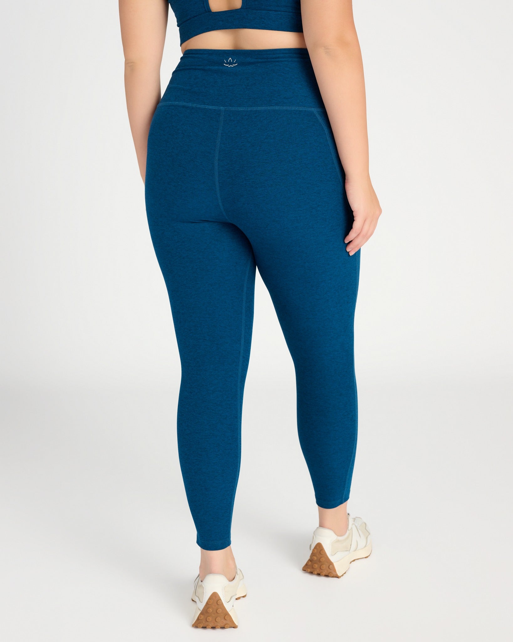 Blue Gem Heather $|& Beyond Yoga Spacedye Out Of Pocket High Waist Midi Legging - SOF Back