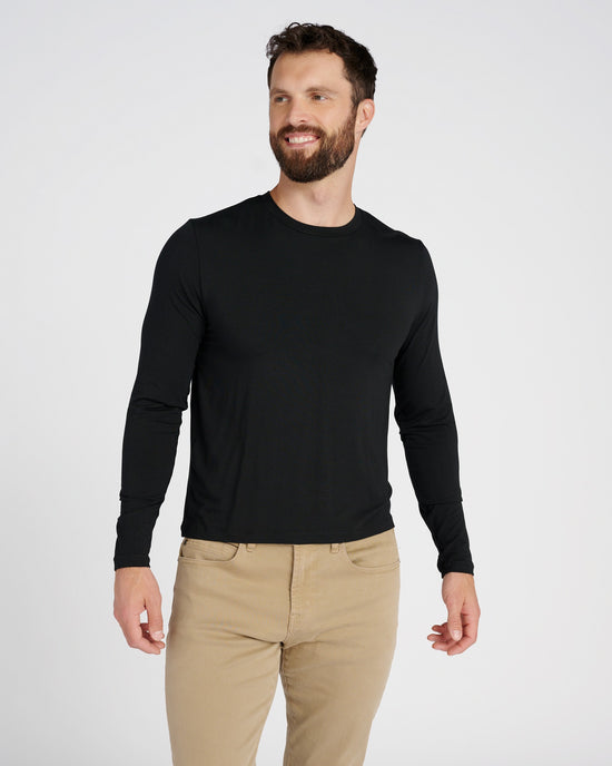 Black $|& MOVESGOOD Brad Long Sleeve Shirt - SOF Front