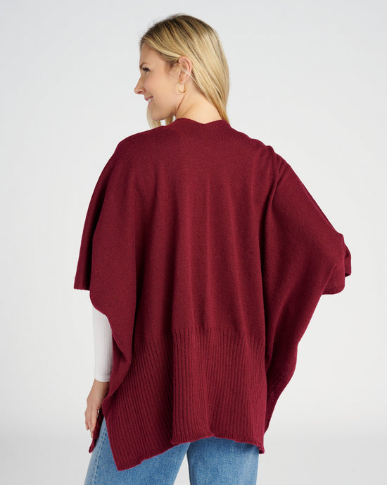 Burgundy $|& Elegant Essence Solid Color Knit Vest with Pocket - SOF Back