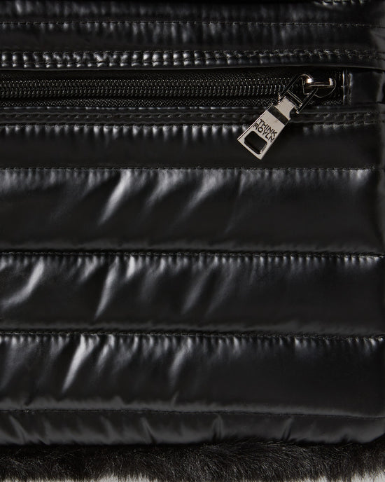 Pearl Black w/ Black Faux Fur $|& Think Royln Deluxe Bum Bag 2.0 - Hanger Detail