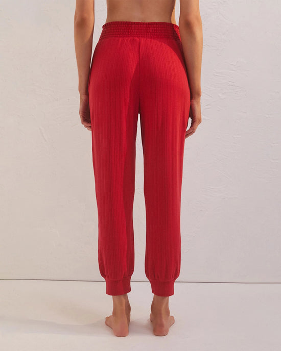 Red Cheer $|& Z Supply Holly Pointelle Jogger - VOF Back