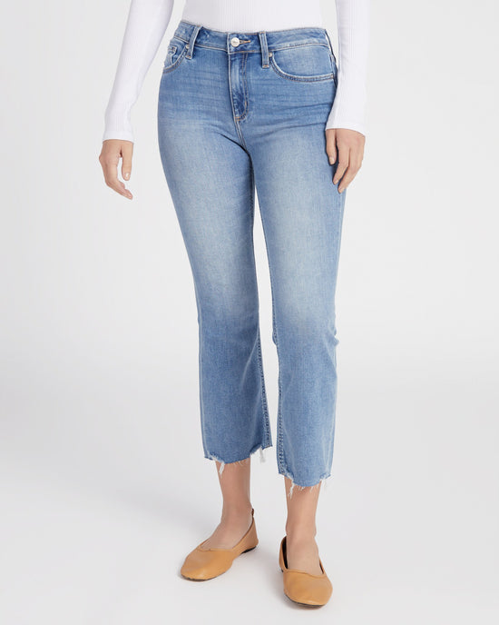 Medium Blue $|& Ceros Jeans Mid Rise Crop Flare - SOF Front