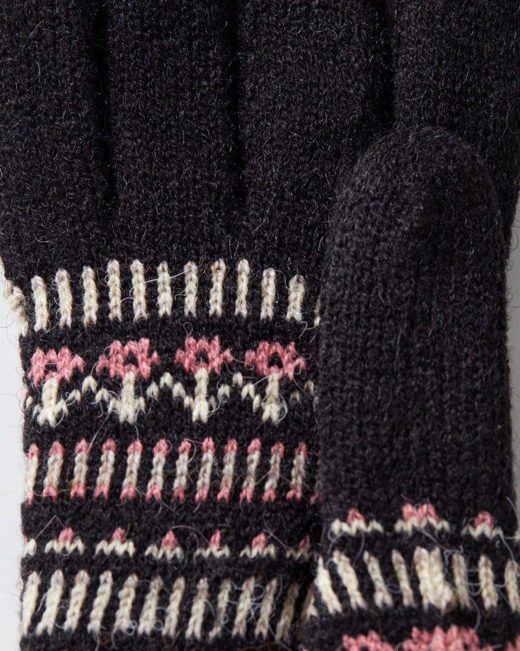 Black Combo $|& Lynco Accessories Print Jacquard Glove - Hanger Detail