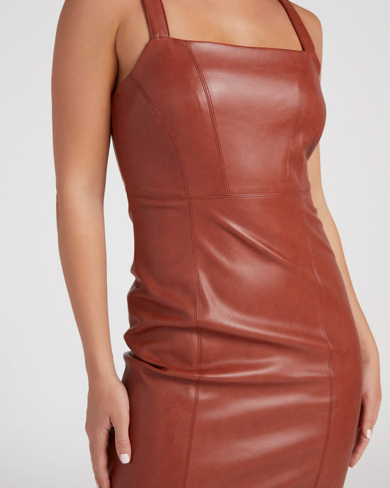 Paprika $|& Bagatelle Faux Leather Sheath Dress - SOF Detail