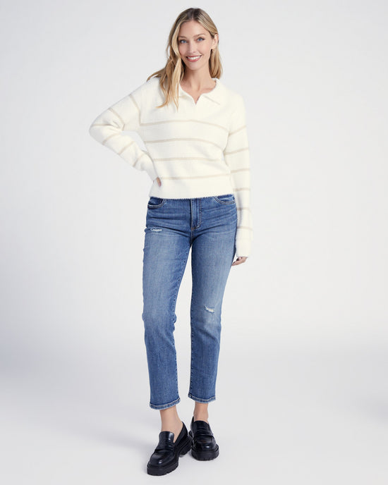 Sandstone $|& Z Supply Monique Stripe Sweater - SOF Full Front