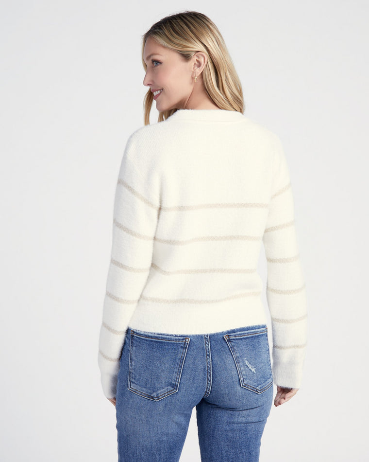 Sandstone $|& Z Supply Monique Stripe Sweater - SOF Back
