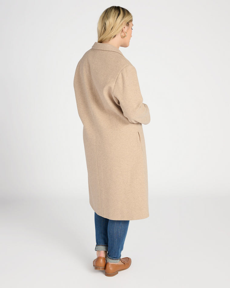 Beige $|& Papillon Lapeled Coat with Pockets - SOF Back