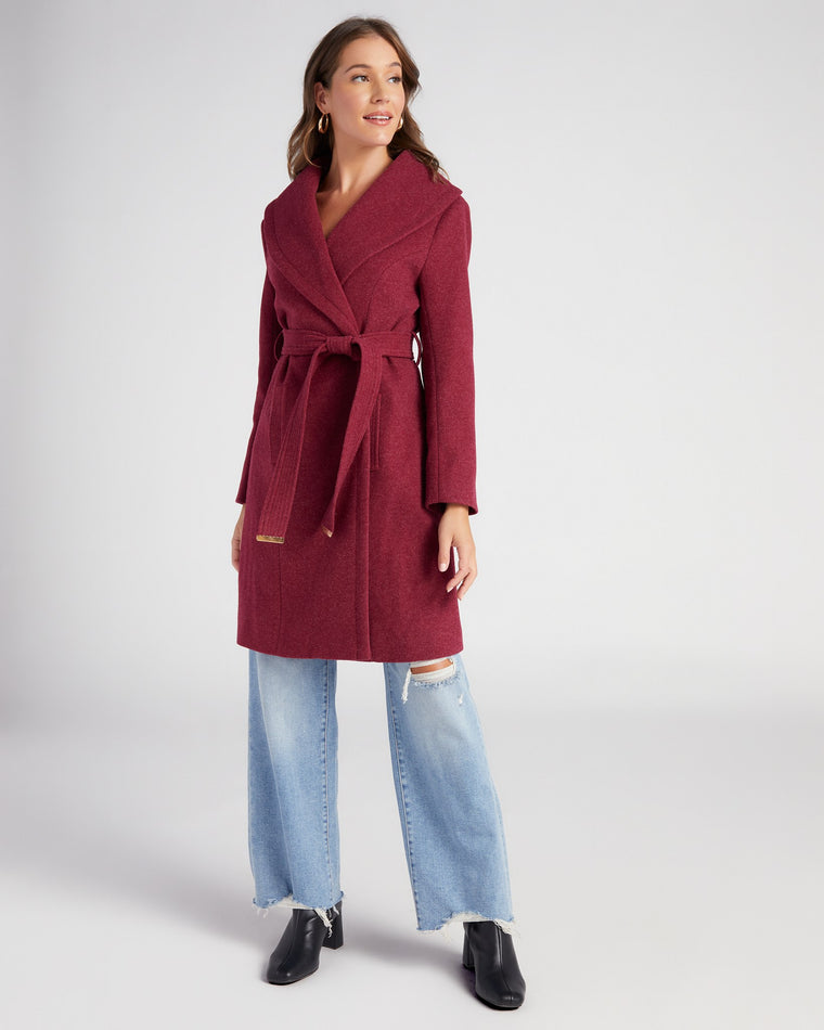 Wine $|& Papillon Lapeled Coat with Pockets - SOF Full Front