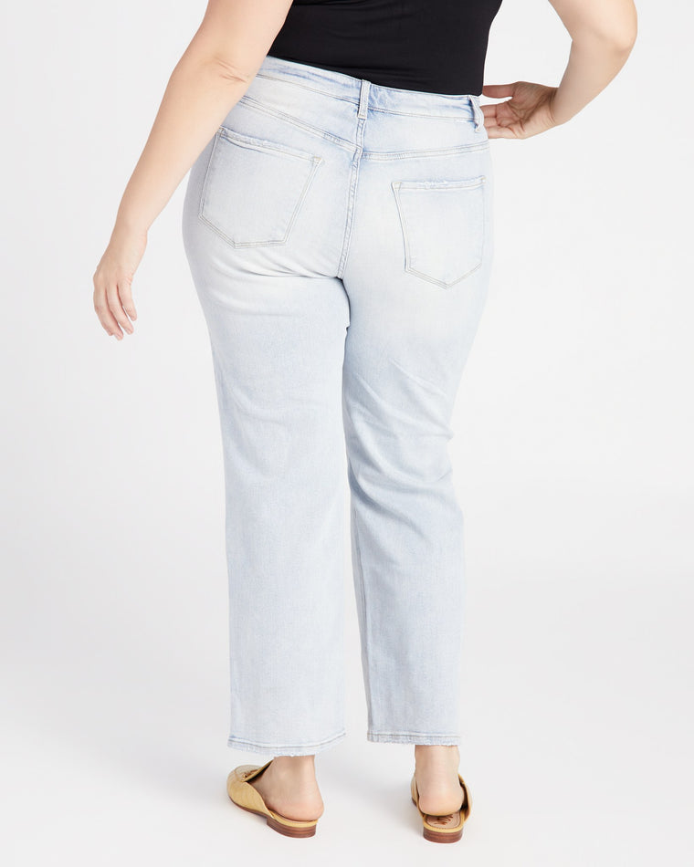 Light Wash $|& Risen Jeans High Rise Straight Jeans - SOF Back