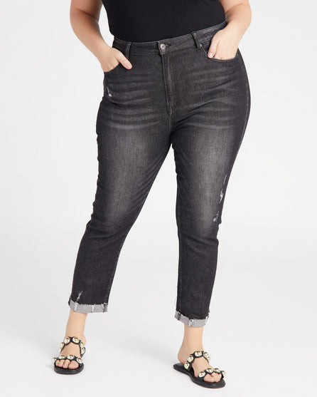 High Rise Skinny Jeans with Cuff