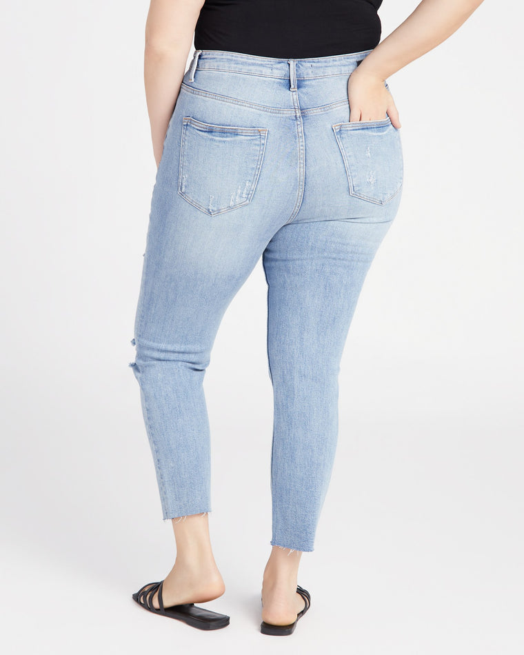 Light Wash $|& Risen Jeans High Rise Relaxed Skinny - SOF Back