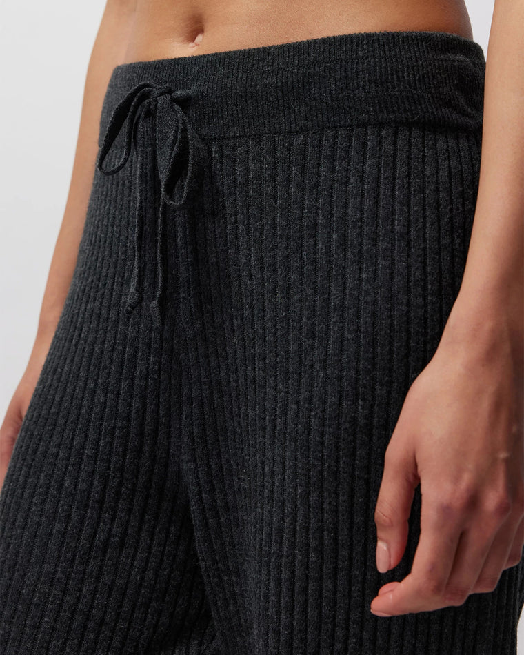 Charcoal Heather $|& Spiritual Gangster Luxe Essential Ribbed Jogger - VOF Detail