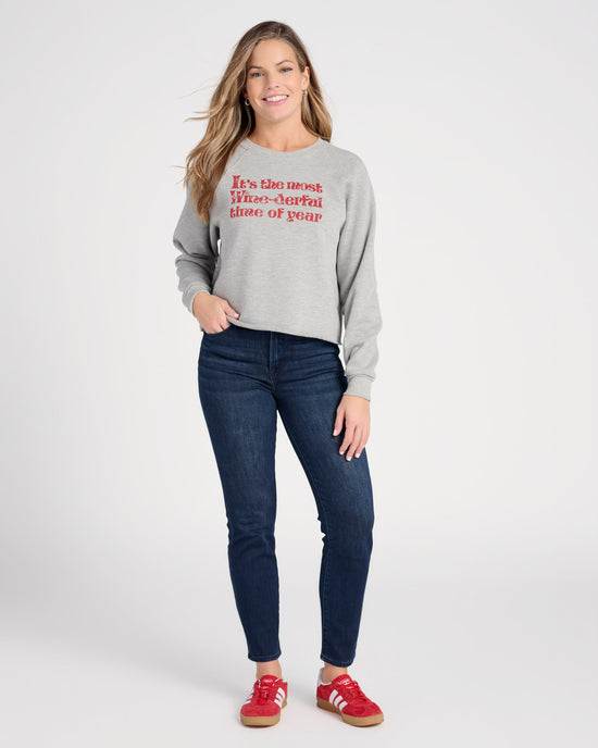 H Grey $|& Project Social T Wine-derful Time of the Year Sweatshirt! - SOF Full Front
