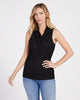 Sleeveless Wrap Front Crinkle Knit Top