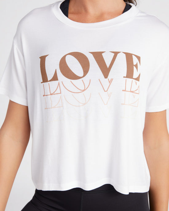 White $|& Interval Boxy Love Graphic Tee - SOF Detail