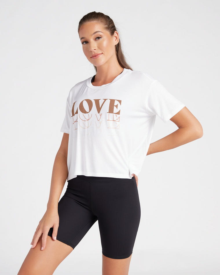 White $|& Interval Boxy Love Graphic Tee - SOF Front